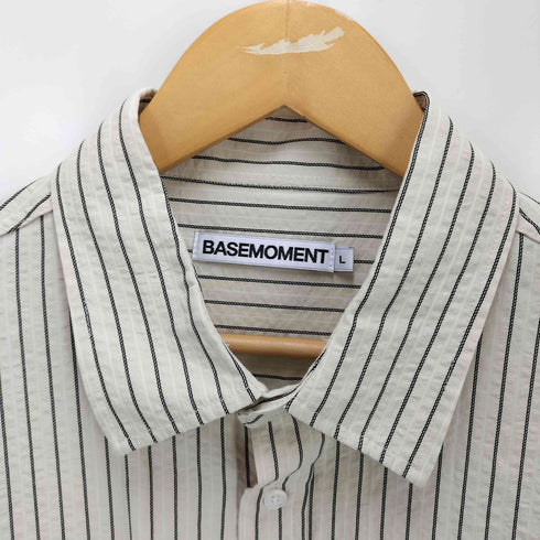 BASEMOMENT Resort Stripe Shirt Cream Beige 韓国 メンズ import:L