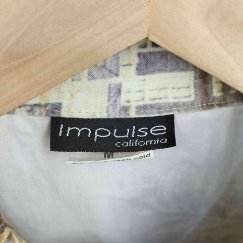 IMPULSE CALIFORNIA USA製 総柄 レギュラーカラーシャツ レディース import:M