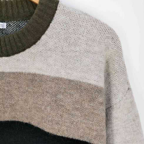 ザラ ZARA クレイジーパターン クルーネックニット メンズ import:M