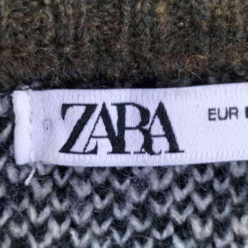 ザラ ZARA クレイジーパターン クルーネックニット メンズ import:M
