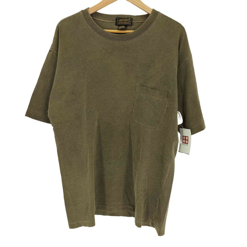 エディーバウアー Eddie Bauer 80-90S USA製 黒タグ ピグメントダイ S/S ポケット Tシャツ メンズ import:S