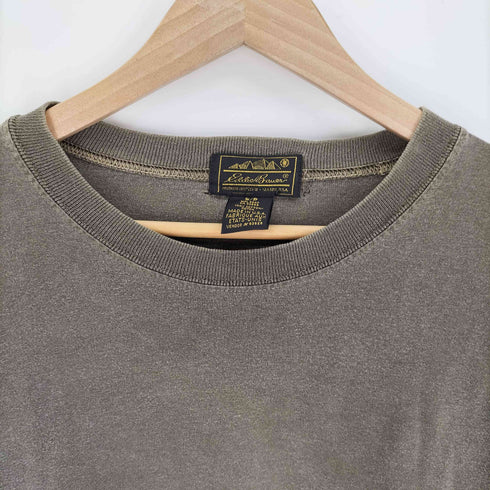 エディーバウアー Eddie Bauer 80-90S USA製 黒タグ ピグメントダイ S/S ポケット Tシャツ メンズ import:S