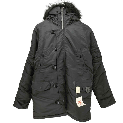 アルファインダストリーズ ALPHA INDUSTRIES N-3B ジャパンスペック ブラックファー フライトジャケット メンズ M