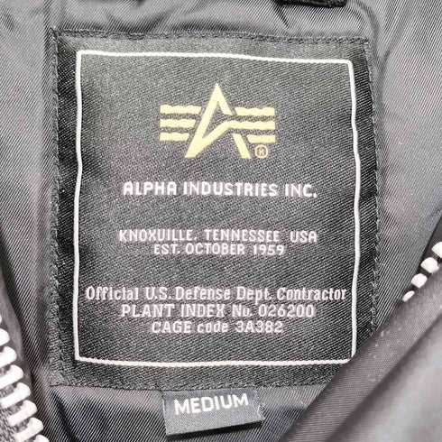 アルファインダストリーズ ALPHA INDUSTRIES N-3B ジャパンスペック ブラックファー フライトジャケット メンズ M