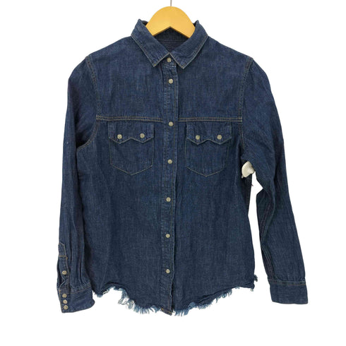 ディーゼル DIESEL 裾カットオフ デニムスナップシャツ レディース