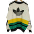 アディダス adidas 80-90S 銀タグ 台湾製 CUP トレフォイル ロゴ プリント スイッチングカラー アーム スリーストライプ スウェット メンズ import:M