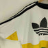 アディダス adidas 80-90S 銀タグ 台湾製 CUP トレフォイル ロゴ プリント スイッチングカラー アーム スリーストライプ スウェット メンズ import:M