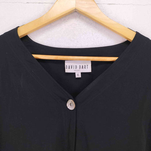 DAVID DART レーヨン混花柄刺繍プリントデザインノーカラーシャツ レディース JPN:XL