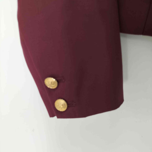 Amavel 配色ベロアカラー付 刺繍入り丸衿ジャケット レディース FREE