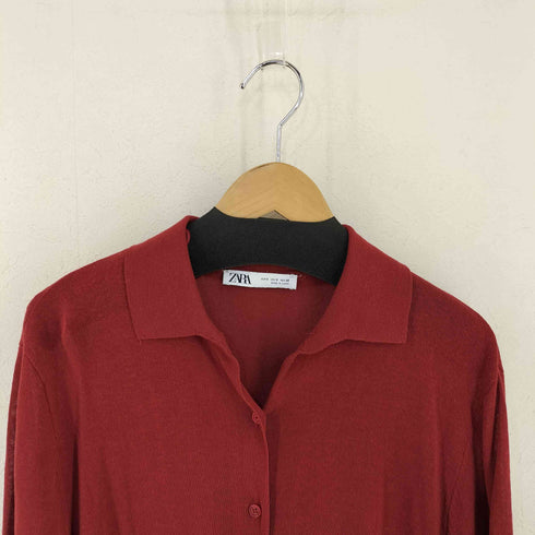ザラ ZARA ODDIY TRIKOTAJ YELKASI OSILGAN POLO KOʻYLAK レディース import:S