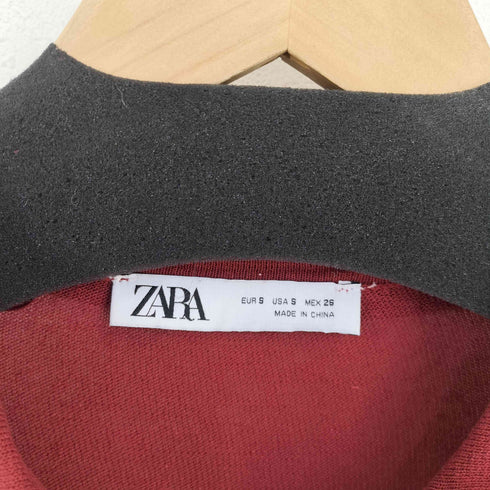 ザラ ZARA ODDIY TRIKOTAJ YELKASI OSILGAN POLO KOʻYLAK レディース import:S