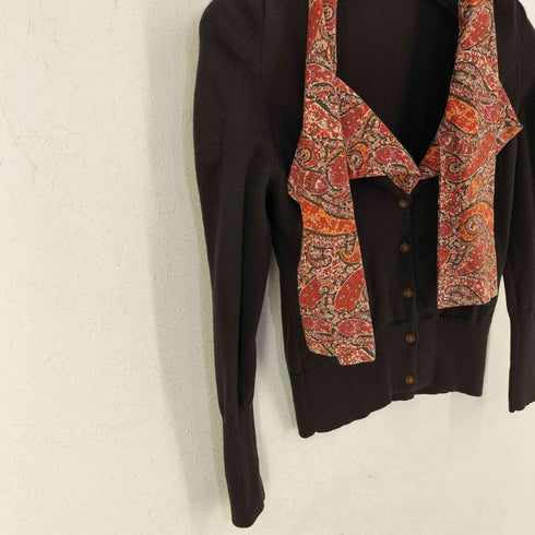 ヴィヴィアンウエストウッドレッドレーベル Vivienne Westwood RED LABEL 小花柄 ボウタイ カーディガン レディース 1