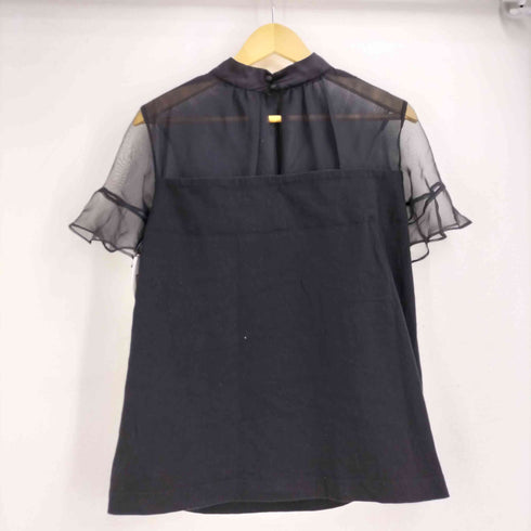 サカイ Sacai 22SS Forever Top フォーエバー シアードッキング シースルー切替 フリルデザイン 半袖 Tシャツ レディース JPN:1