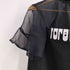 サカイ Sacai 22SS Forever Top フォーエバー シアードッキング シースルー切替 フリルデザイン 半袖 Tシャツ レディース JPN:1