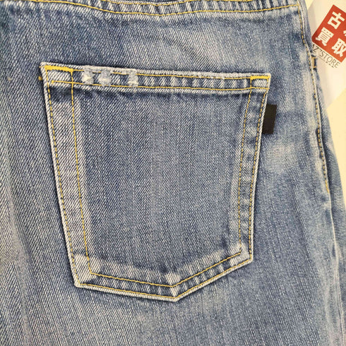 ブラックバイマウジー BLACK by moussy ハイウエストダメージデニム レディース US:24