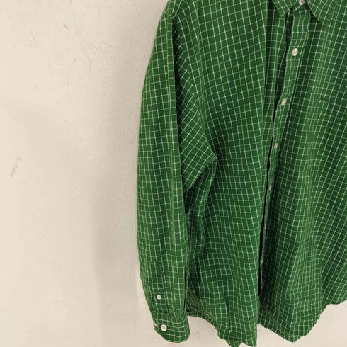 エディーバウアー Eddie Bauer 90-00s 白タグ 片ポケ コットンチェックシャツ メンズ import:L REGULAR