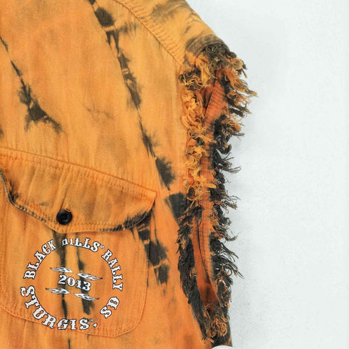 BIKER WEAR タイダイ染 袖カットオフノースリーブシャツ メンズ XL