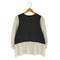 ザラ ZARA 異素材ドッキング パフスリーブ プリーツブラウス レディース import:S