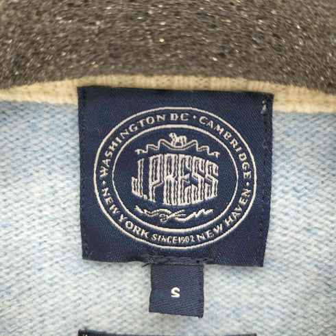 ジェイプレス J.PRESS 前V エルボーパッチ ウールクルーネックニット レディース S