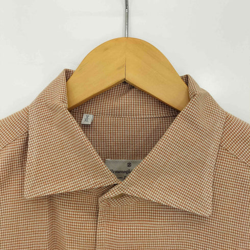 エルメネジルドゼニア Ermenegildo Zegna 千鳥格子 ガンクラブチェック ドレスシャツ メンズ import:XL