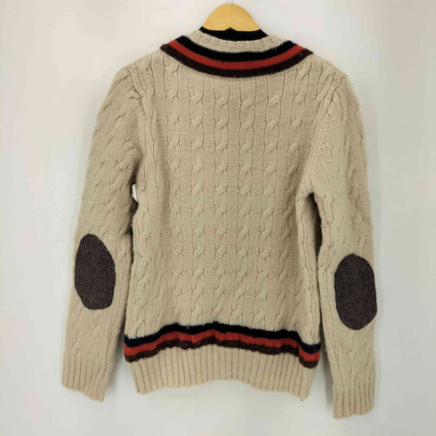 Vintage55 エルボーパッチ Vネックケーブルニット メンズ XS