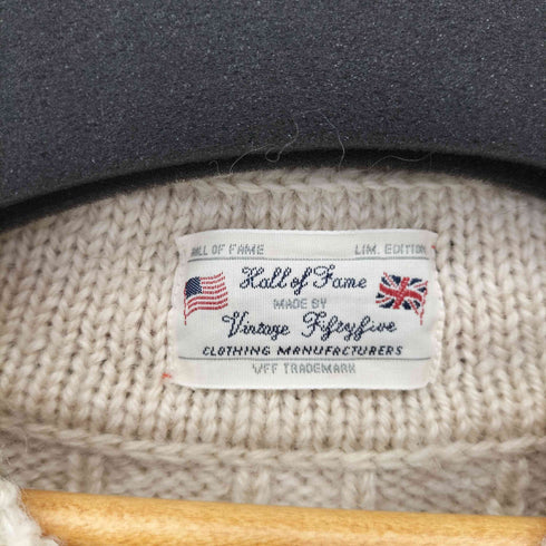 Vintage55 エルボーパッチ Vネックケーブルニット メンズ XS