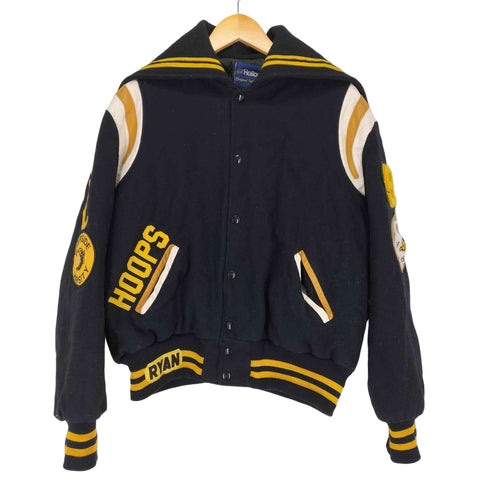 ホロウェイ HOLLOWAY 90S HOOPS 総刺繍ウールメルトンスタジャン メンズ XL