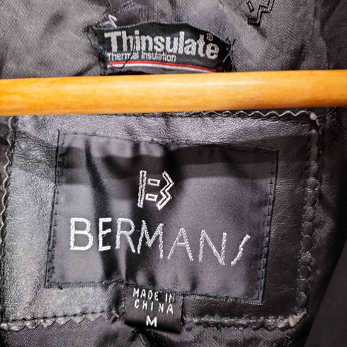 BERMAMS スタンドカラーレザージャケット メンズ M