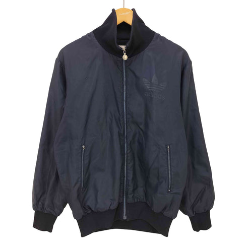 アディダス adidas 80S デサント製 トレフォイルロゴ プリント ハイネック ナイロンジャケット メンズ import:L