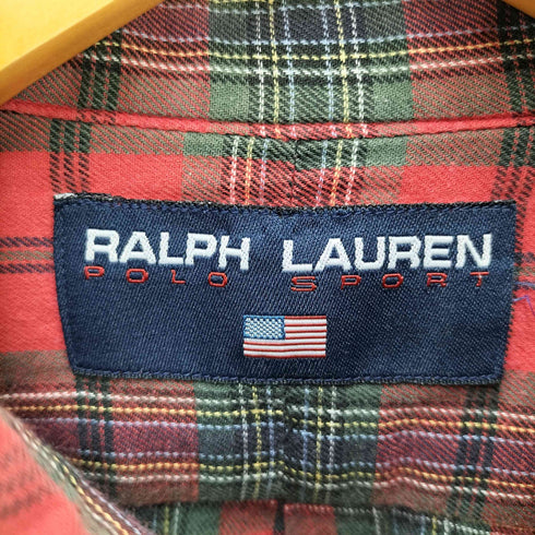 ポロスポーツラルフローレン POLO SPORT RALPH LAUREN 90S ポニー 刺繍 タータン チェック L/S シャツ メンズ