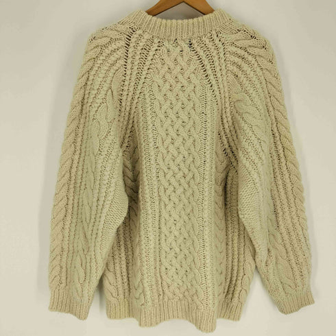 チャップスラルフローレン CHAPS RALPH LAUREN 80S ウール ケーブル 3D クルーネック ニット セーター メンズ import:M