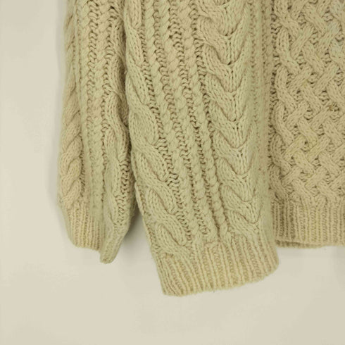 チャップスラルフローレン CHAPS RALPH LAUREN 80S ウール ケーブル 3D クルーネック ニット セーター メンズ import:M