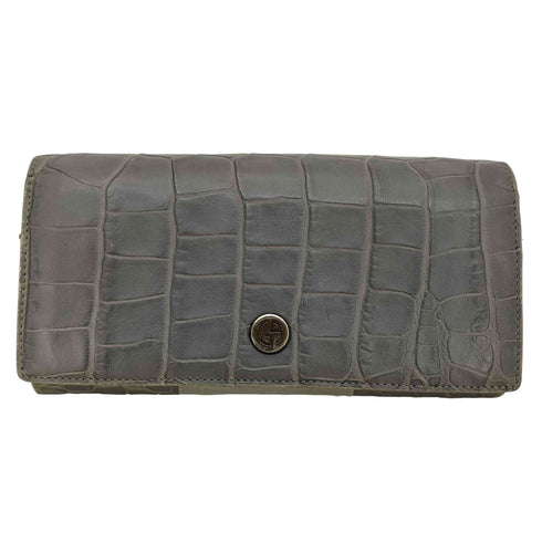 ジョルジオアルマーニ Giorgio Armani クロコ型押し 長財布 ロングウォレット メンズ