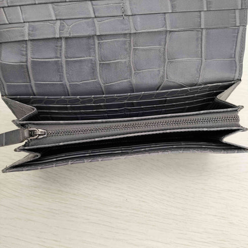 ジョルジオアルマーニ Giorgio Armani クロコ型押し 長財布 ロングウォレット メンズ