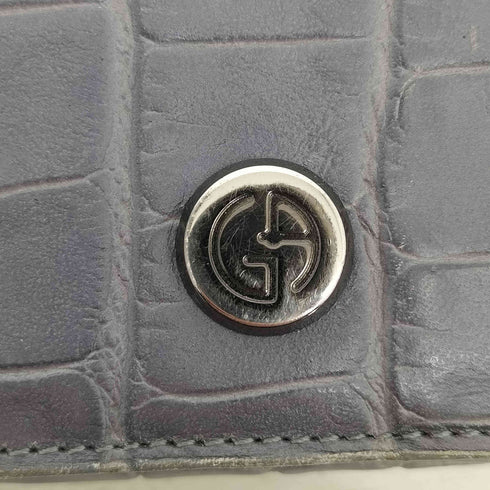ジョルジオアルマーニ Giorgio Armani クロコ型押し 長財布 ロングウォレット メンズ