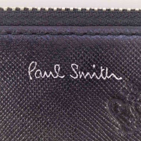 ポールスミス Paul Smith ポールドローイング クラウン フラッグ 型押し ラウンドジップ 長財布 メンズ
