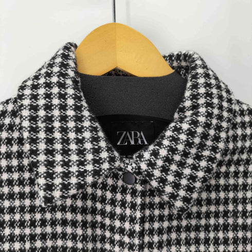 ザラ ZARA 千鳥格子 フリンジ シャツジャケット レディース import:M