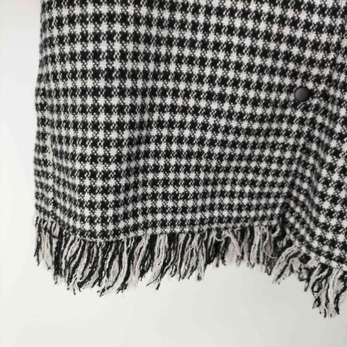 ザラ ZARA 千鳥格子 フリンジ シャツジャケット レディース import:M