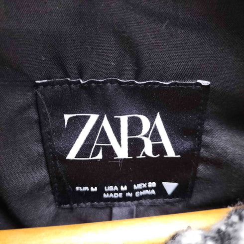 ザラ ZARA 千鳥格子 フリンジ シャツジャケット レディース import:M