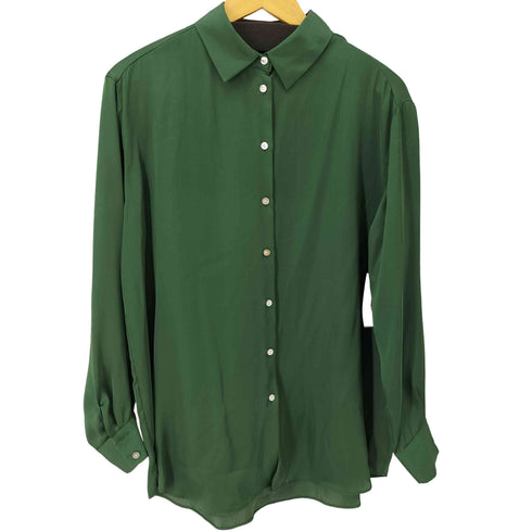 ザラ ZARA サテン L/S シャツ レディース import:M