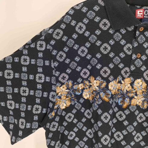 チャップスラルフローレン CHAPS RALPH LAUREN 90S 花柄 ショートスリーブ ポロシャツ メンズ import:XL