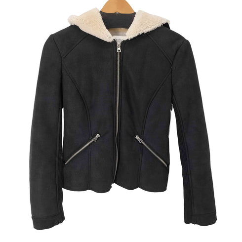 ザラ ZARA フーデッドライダースボアジャケット レディース 165/84A