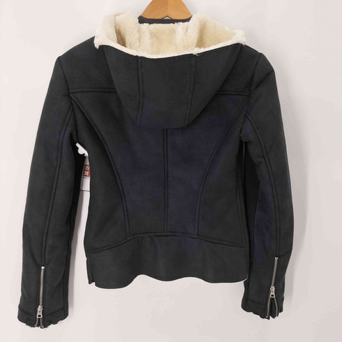 ザラ ZARA フーデッドライダースボアジャケット レディース 165/84A