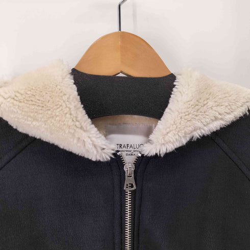 ザラ ZARA フーデッドライダースボアジャケット レディース 165/84A