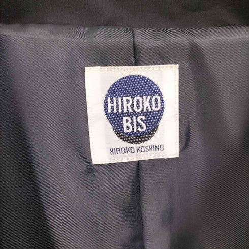 ヒロコビス HIROKO BIS デカ襟 タック スナップボタン ポリエステル テーラード ジャケット レディース JPN:9号