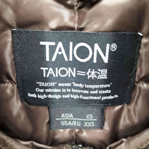 タイオン TAION ベーシック ハイネックWジッニットスリーブダウンジャケット レディース import:XS