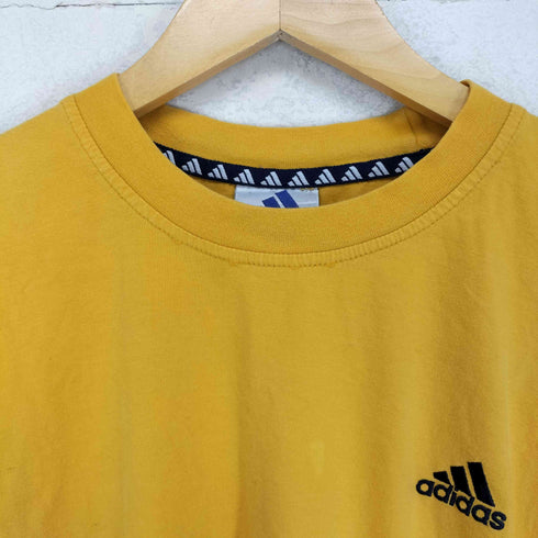 アディダス adidas 90-00s 万国旗タグ ロゴ刺繍クルーネックTシャツ メンズ XO