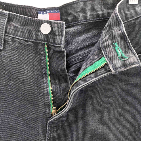 トミージーンズ tommy jeans ストレート ブラックデニムパンツ メンズ 3/28