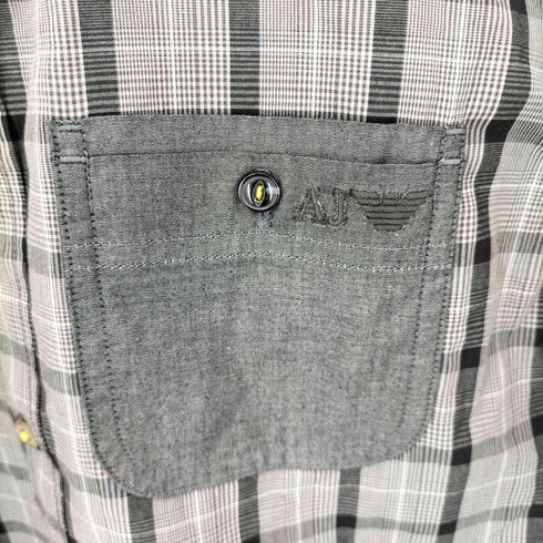 アルマーニジーンズ ARMANI JEANS グレンチェック長袖シャツ メンズ XS