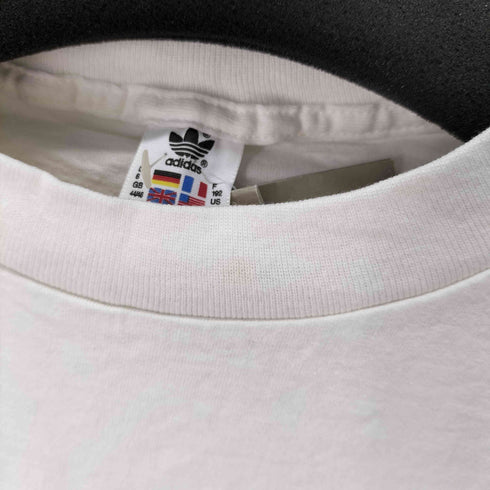 アディダス adidas 90s USA製 万国旗タグ トレフォイルロゴプリントクルーネックTシャツ シングルステッチ メンズ import:L